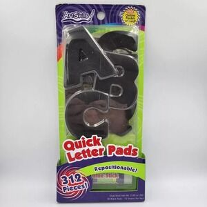 Art Skills Quick Letter Black Pads Repositionable 312 PCS NEW